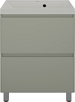 Style Line Тумба с кварцевой раковиной  жасмин Манхэттен 60 Plus эмаль олива матовая